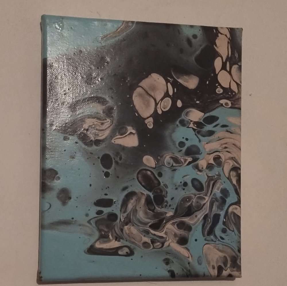 Abstract Blue and Black Canvas Art